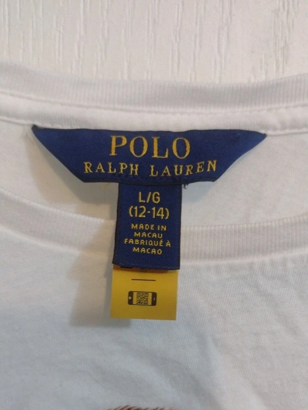 Ralph Lauren White Long-Sleeve Polo Bear Graphic Tee